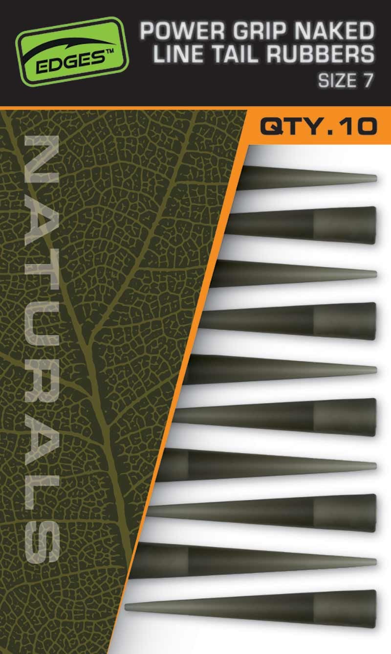 FOX EDGES™ NATURALS POWER GRIP NAKED LINE TAIL RUBBERS - SIZE 7
