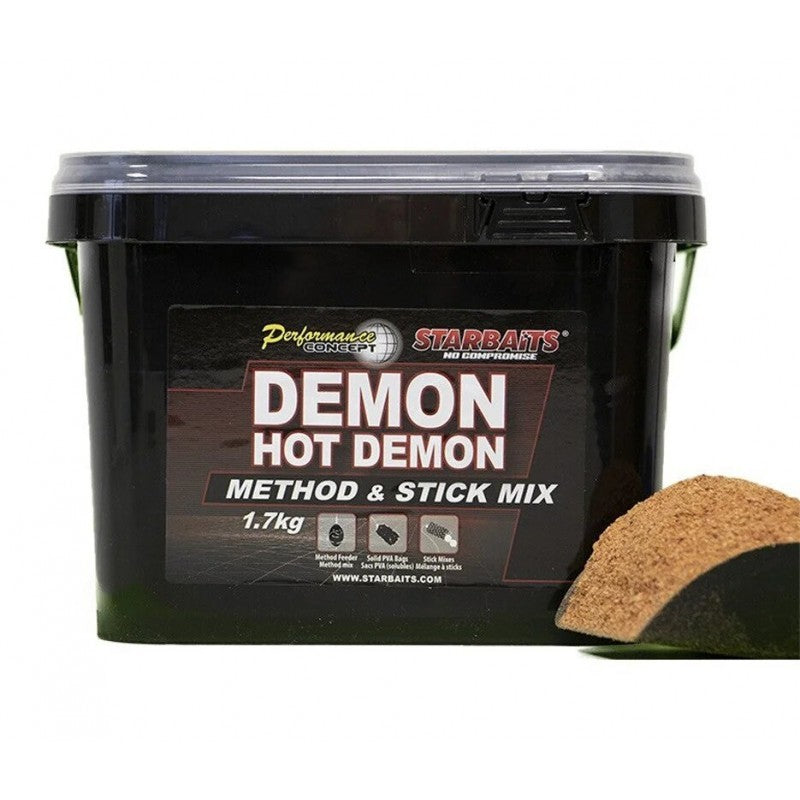 Starbaits method & stick mix 1.7kg buket hot demon