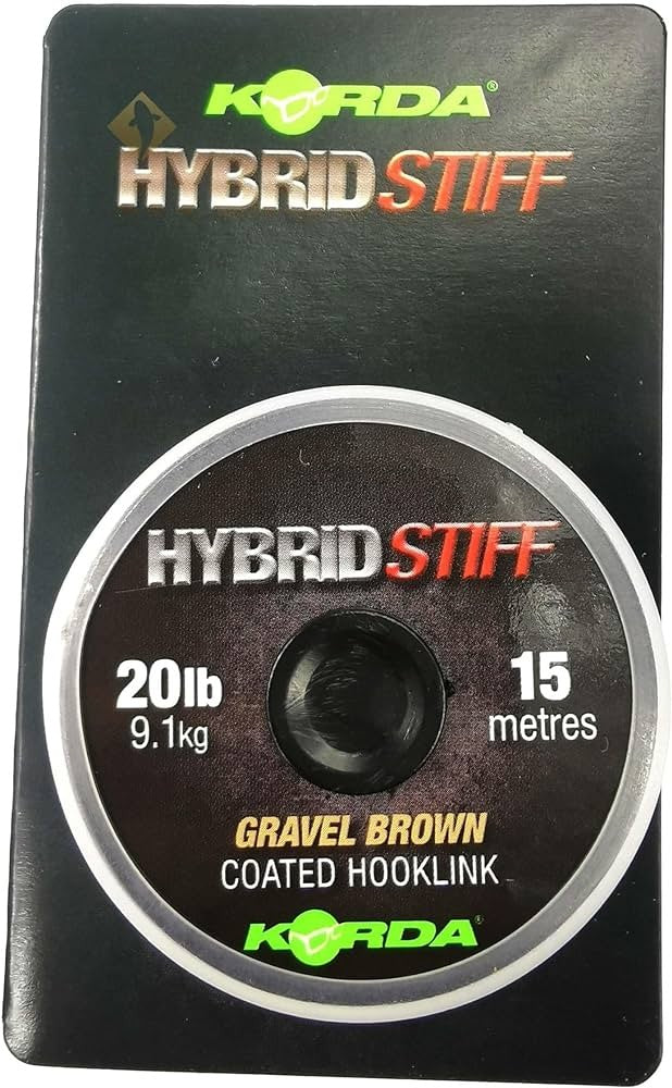 Korda Hybrid Stiff Coated Braid Gravel Brown 20lb 15m