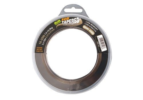 Fox Tapered Soft Mono Leaders 12-30lb 0.33-0.50mm 3x12m Trans Khaki
