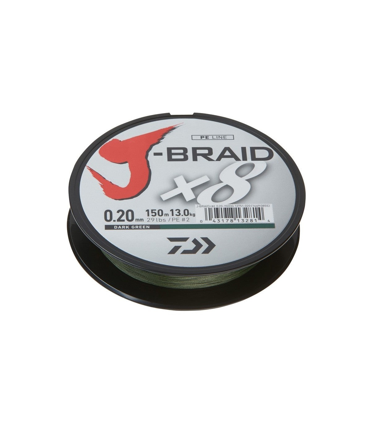 Treccia Daiwa J-Braid x8 150m Dark Green