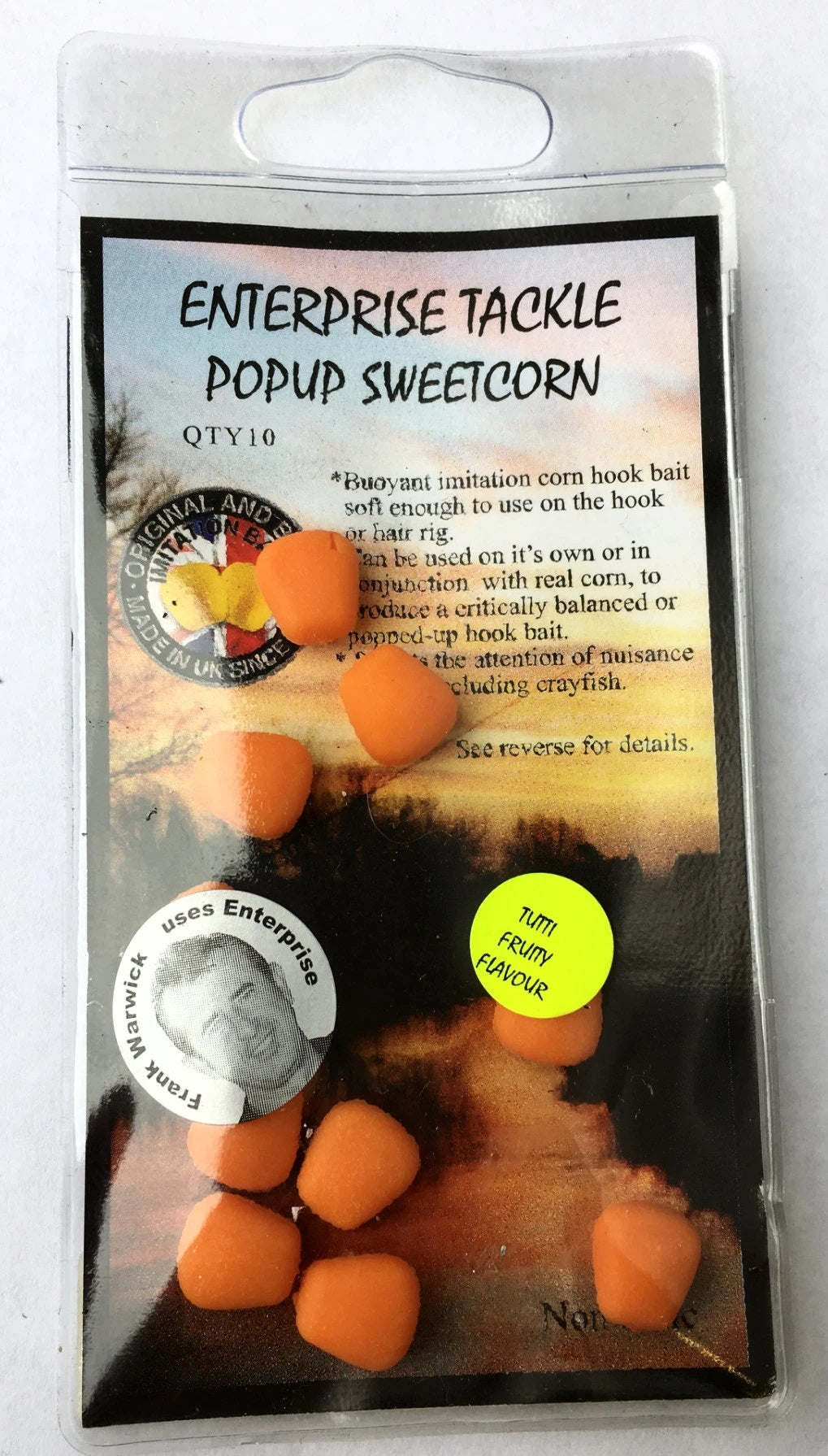 Enterprise Tackle pop-up imitation sweetcorn orange tutti fruity