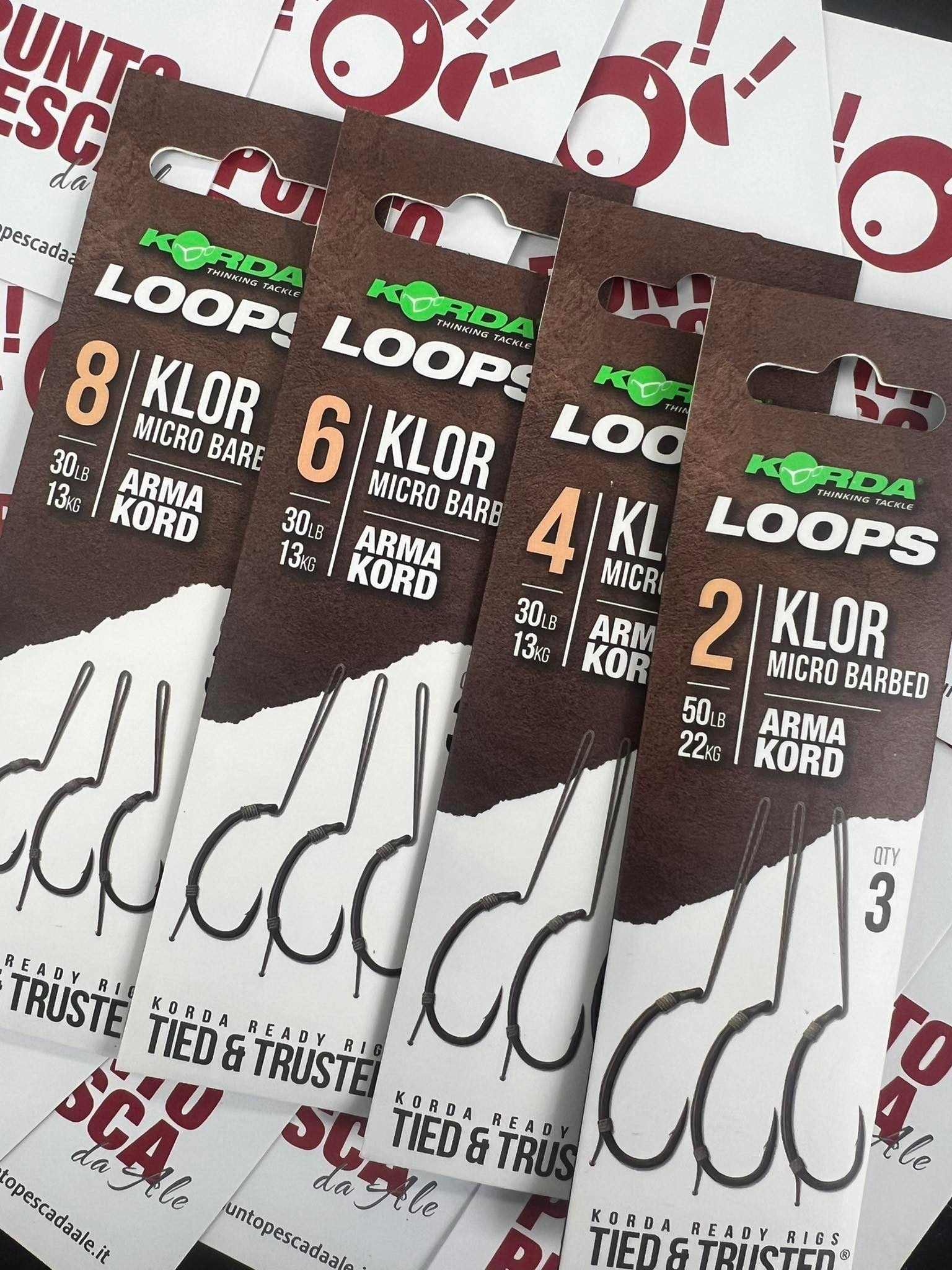 Korda Terminali Pronti Con Micro Ardiglione Loop Rigs Klor Micro Barbed (3 Pezzi)