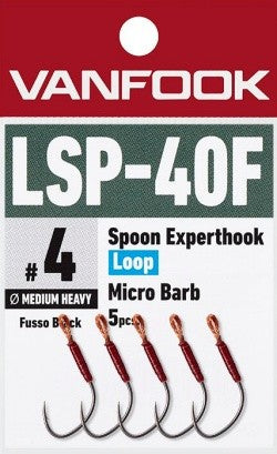 VANFOOK LSP-40F Spoon Experthook Loop Micro Barb Fusso Black