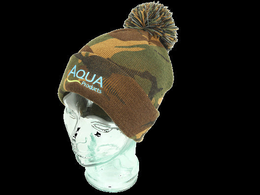 AQUA CAMO BOBBLE HAT