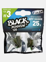 FIIISH BLACK MINNOW 3 - 120MM JIG HEADS OFFSHORE - 25G - KHAKI