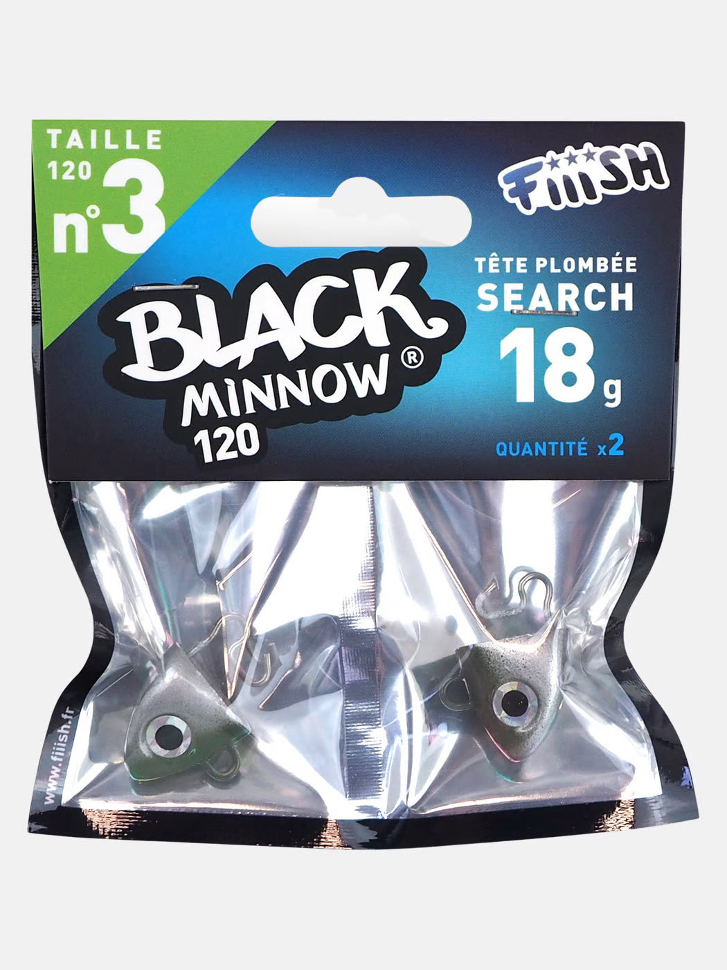 FIIISH BLACK MINNOW 3 - 120MM JIG HEADS SEARCH - 18G - KHAKI